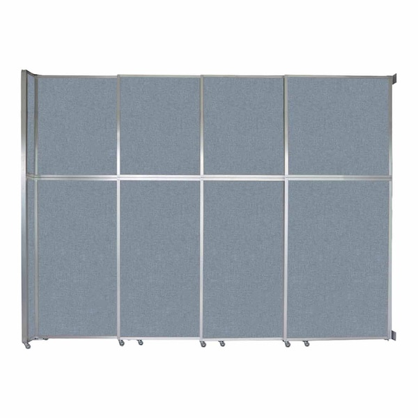 Versare Operable Wall Sliding Room Divider 12'8" x 10'3/4" Powder Blue Fabric 1072404-1 - main